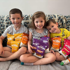 Puffworks four-flavor lineup display showing choices for picky eaters