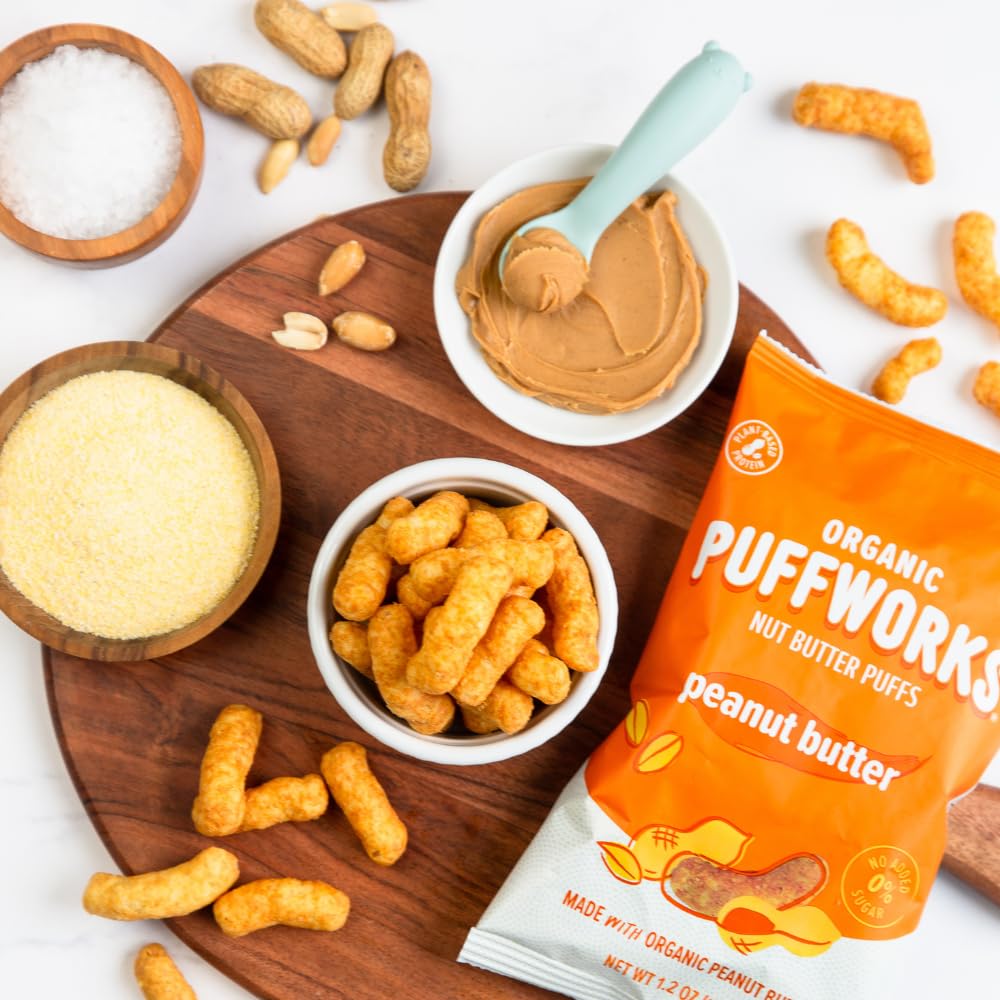 Puffworks puffs served on plate illustrating easy toddler serving benefit
