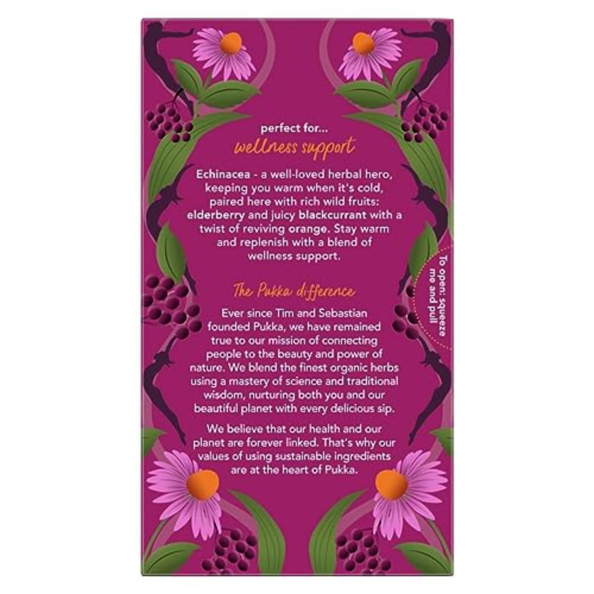 Pukka tea bag close-up displaying tag and biodegradable detail for transparency