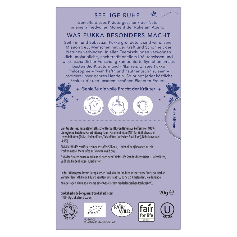 Pukka box with FSC label highlighting sustainable packaging and responsible sourcing benefit