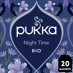 Pukka sachet close-up revealing branded tag and easy steeping convenience benefit