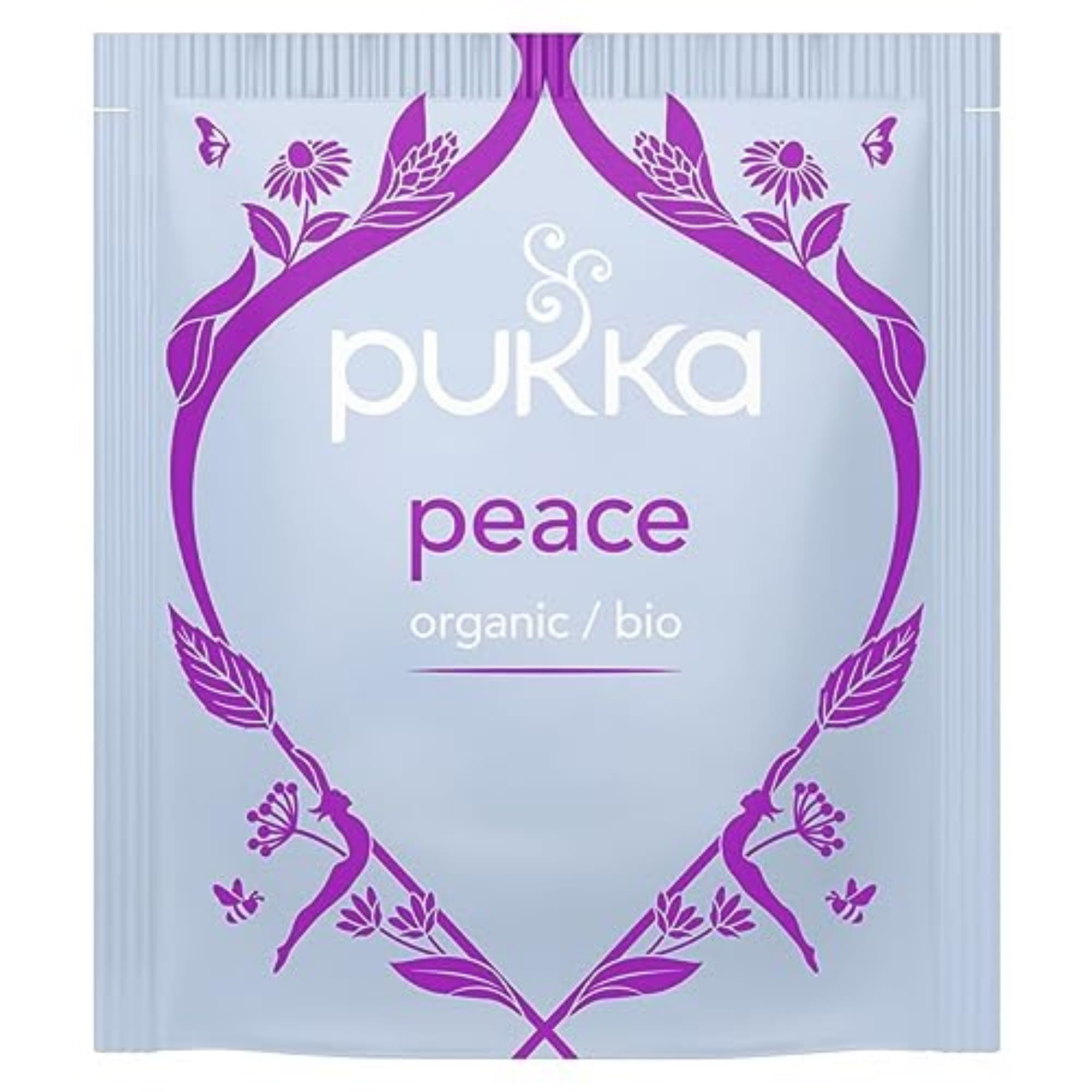 Pukka Peace brewed cup with steam illustrating soothing aroma and relaxation