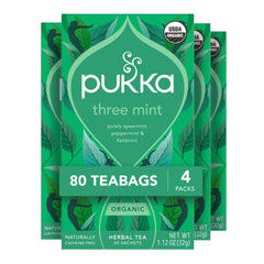 Pukka front box view showing 4-pack and organic badge benefits