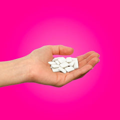 PUR Gum open bag with pieces visible, easy reseal keeps gum fresh