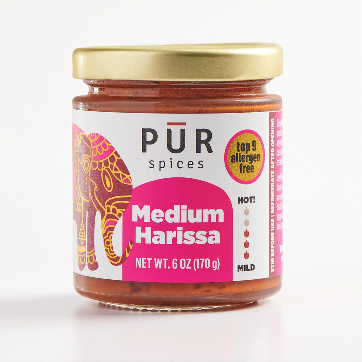 PUR Spices jar front packaging showing label and 6oz size benefit
