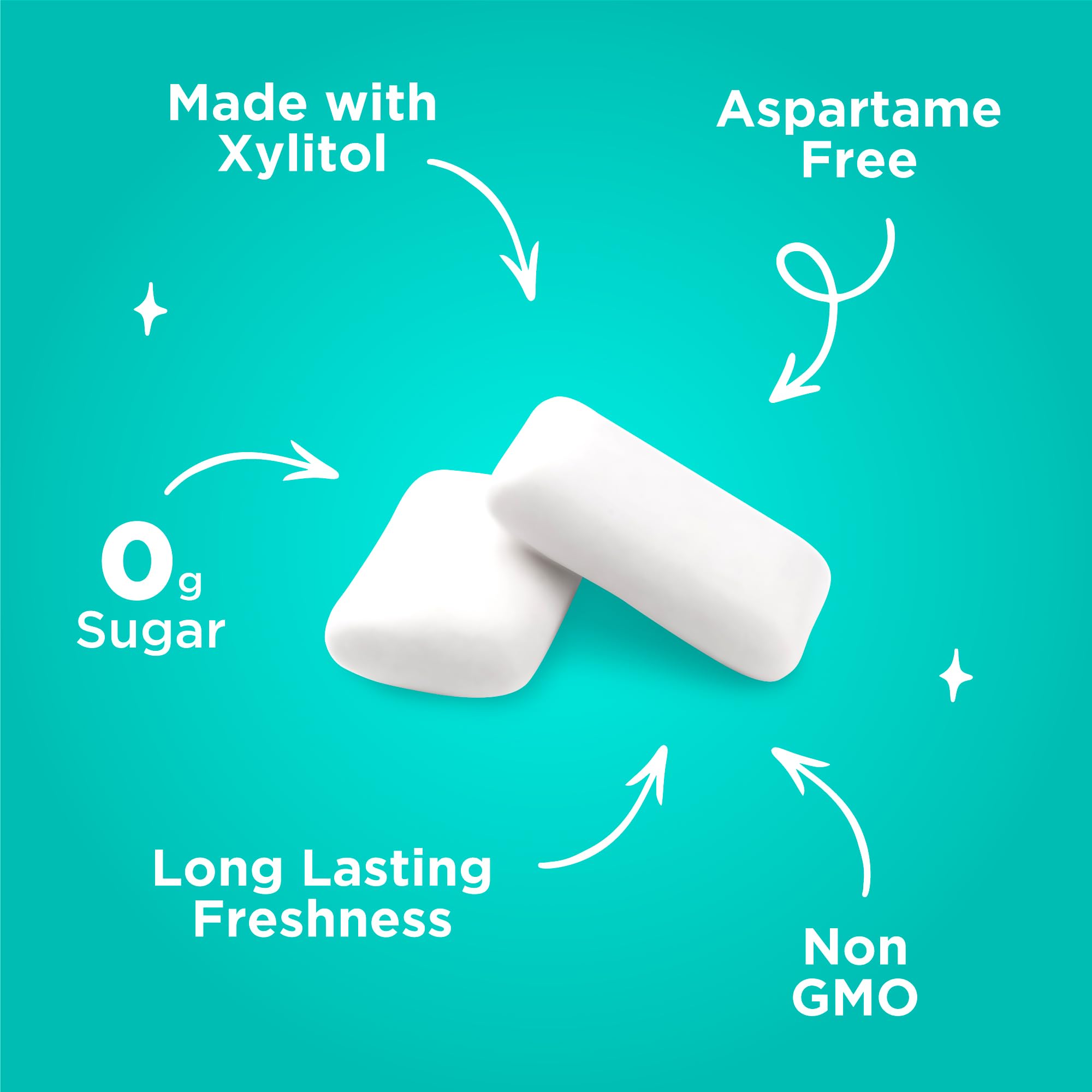 PUR Gum pieces in hand showing size and portability for convenient use