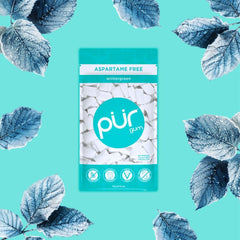 PUR Gum open resealable bag displaying many pieces for on-the-go freshness