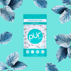 PUR Gum open resealable bag display showing easy-seal freshness retention