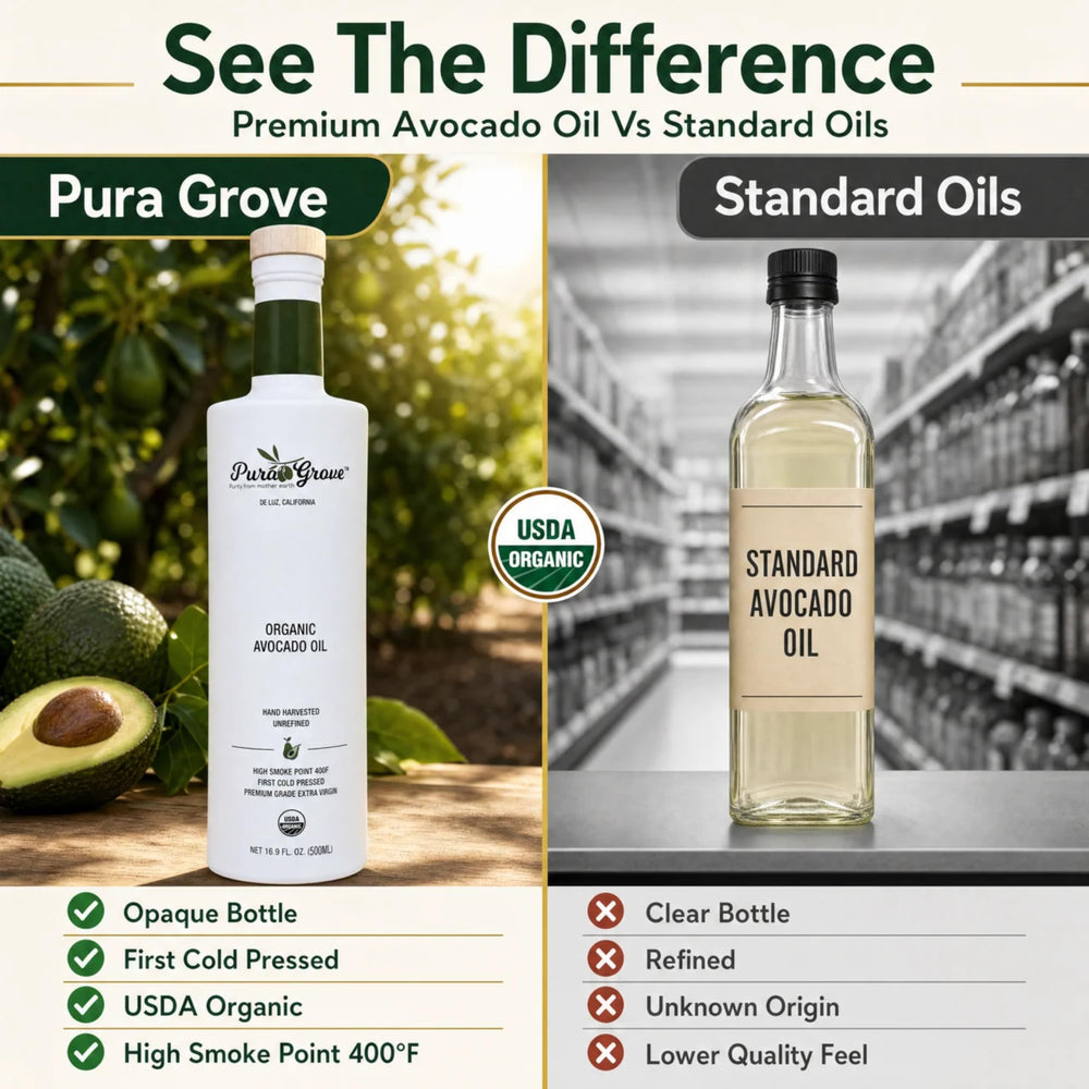 Pura Grove bottle in hand for size comparison and easy countertop use