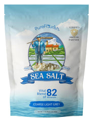 Pure Flourish front packaging showing coarse French sea salt and clear weight benefits