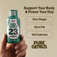 Pure Genius bottle close-up label detail highlighting ingredients list