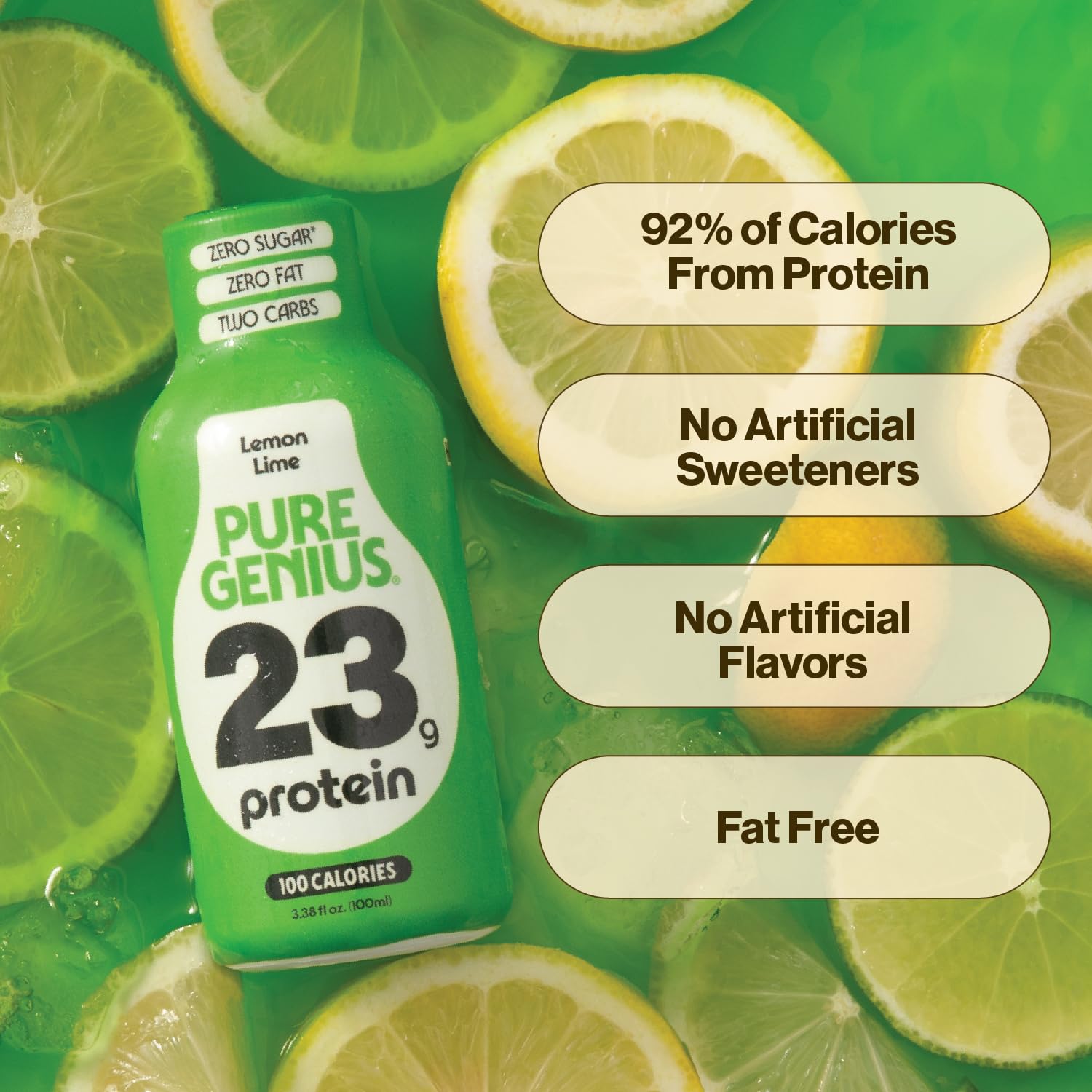 Pure Genius label close-up showing nutrition facts and ingredient transparency benefit