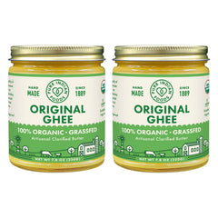 Pure Indian Foods front packaging showing organic ghee and benefits
