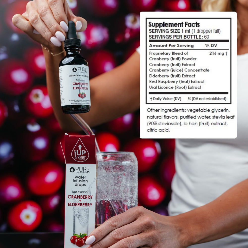Pure Inventions bottle held in hand to show size and serving portability