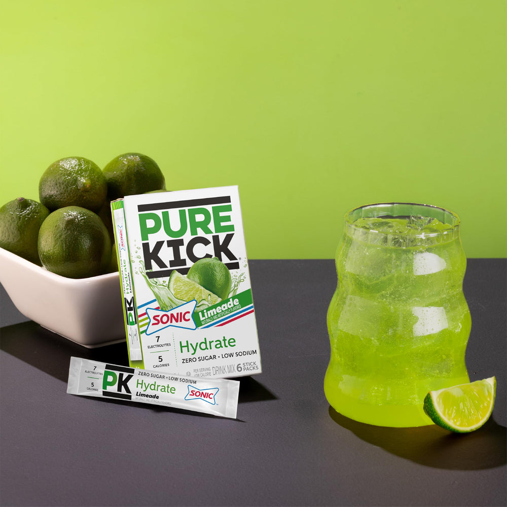 PURE KICK packet in gym bag suggesting portability and on-the-go energy