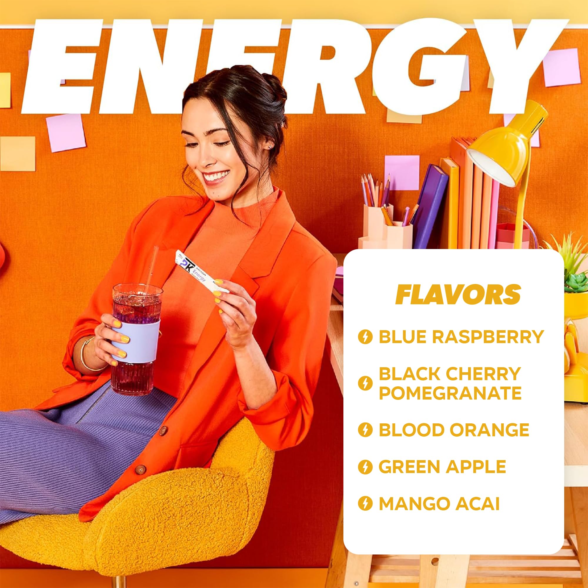 PURE KICK mixed drink in a reusable bottle, emphasizing portable hydration benefit