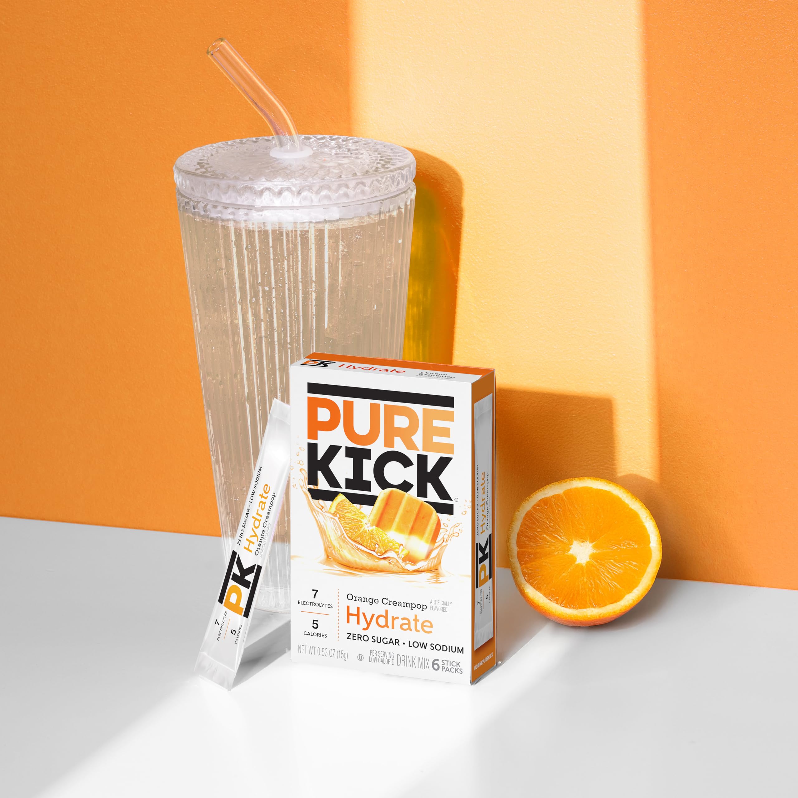 PURE KICK single stick packet close-up for easy portability and on-the-go use