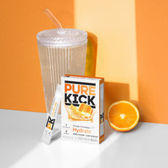 PURE KICK single stick packet close-up for easy portability and on-the-go use