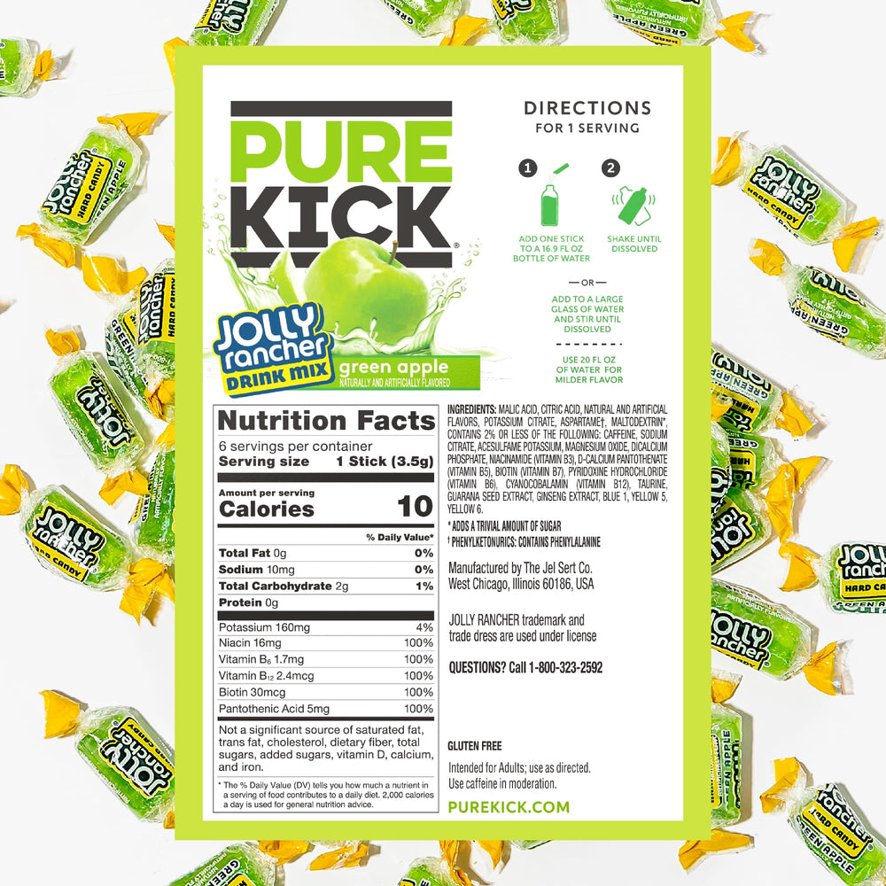 PURE KICK sticks in a travel bag beside gym items showing convenient energy for workouts