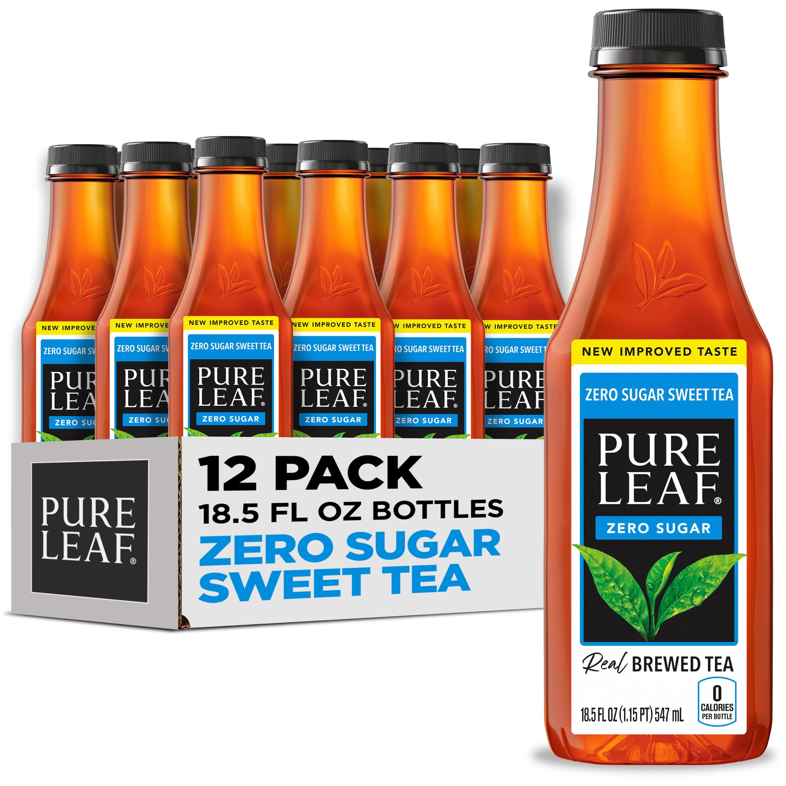 Pure Leaf front packaging showing 12-pack and zero sugar benefit