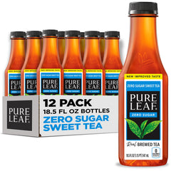 Pure Leaf front packaging showing 12-pack and zero sugar benefit