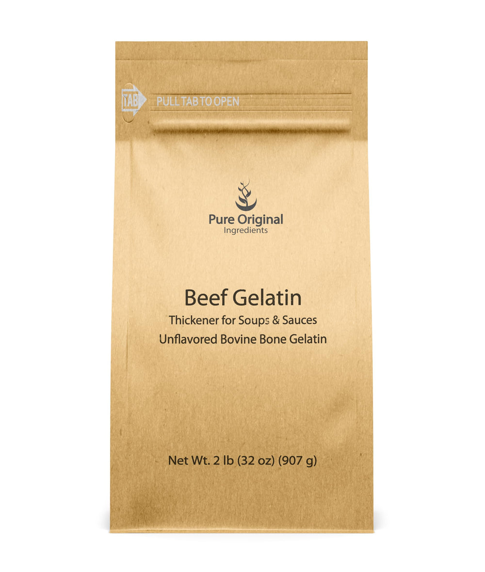 PURE ORIGINAL INGREDIENTS front packaging showing 2 lb bag and label benefits