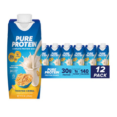 Pure Protein front packaging showing 30g protein, convenient grab-and-go