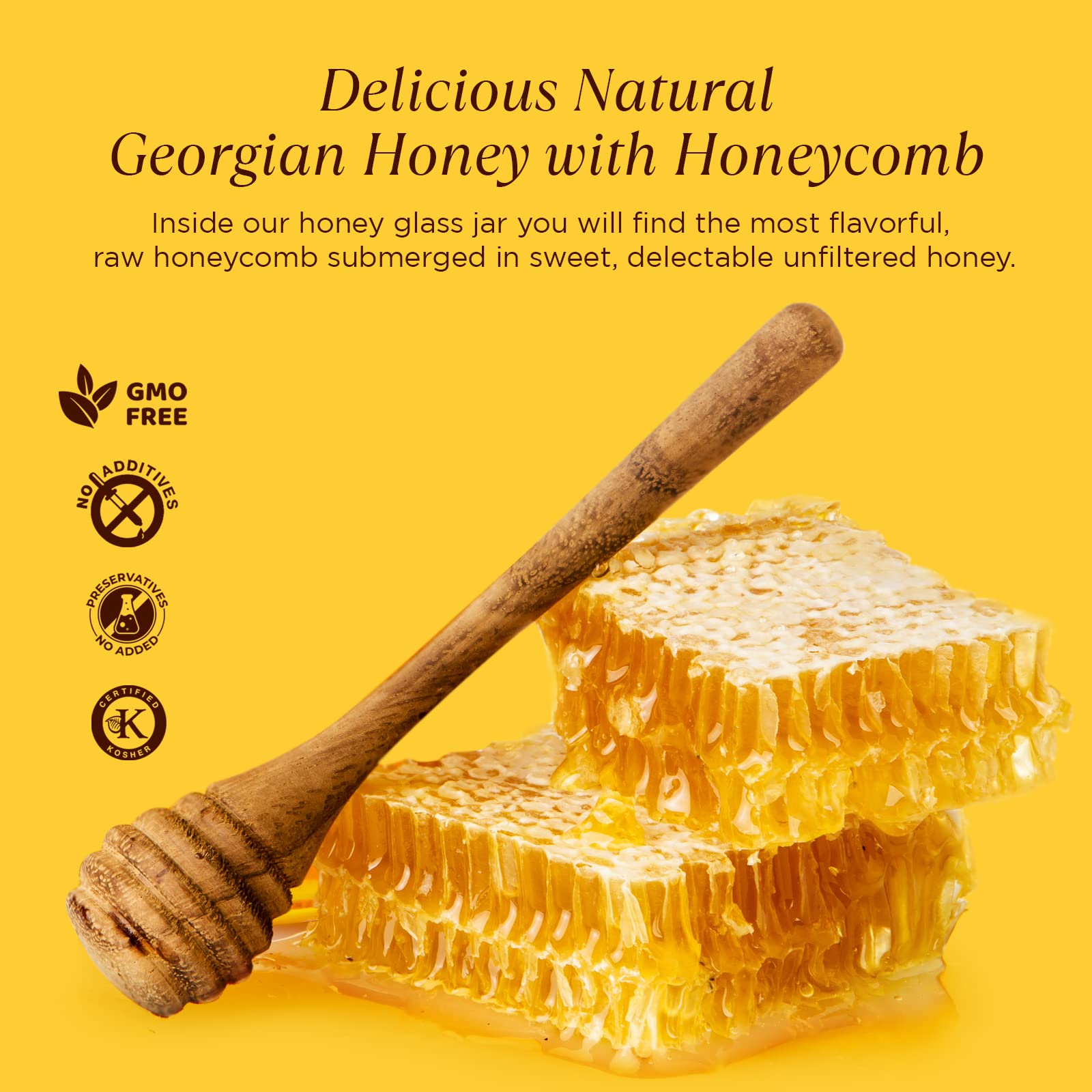 Pure Southern Honey on toast in kitchen lifestyle shot shows gourmet use and visual gift appeal benefit