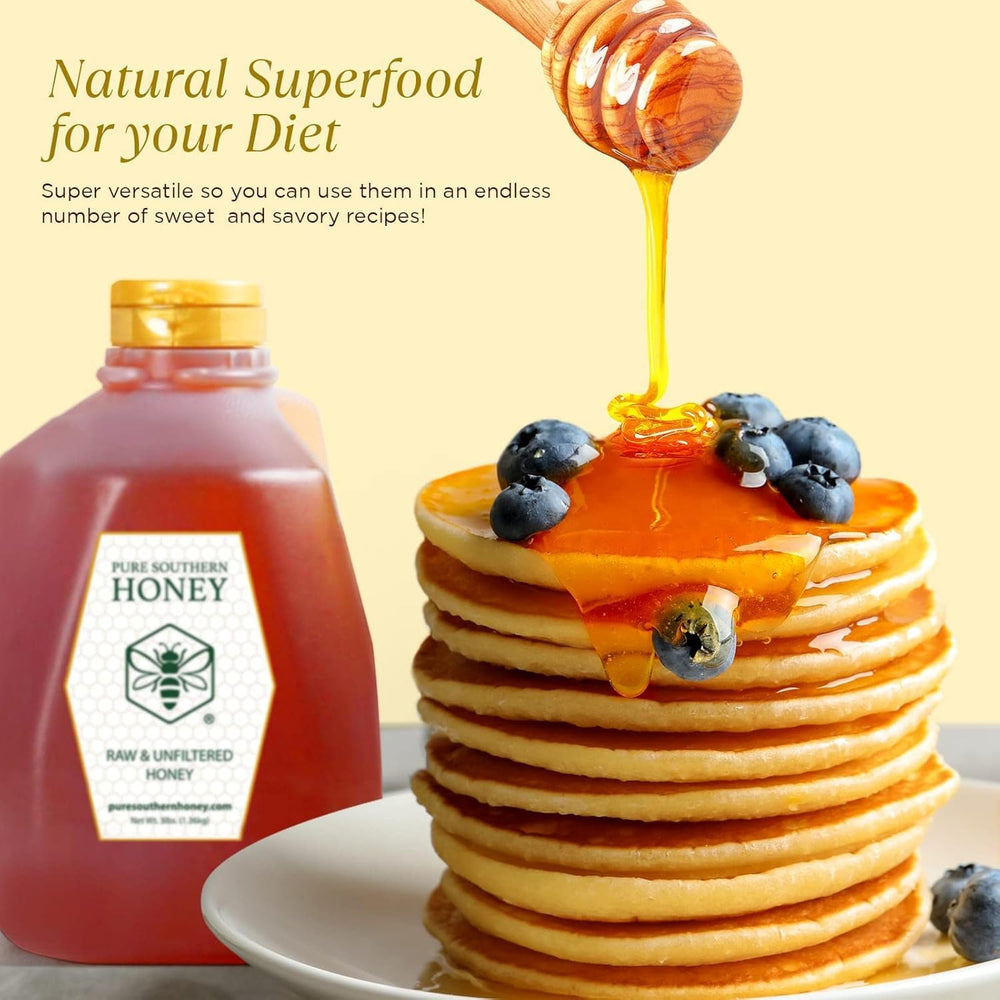 Pure Southern Honey drizzled over tea in kitchen, Pure Southern Honey enhances flavor