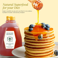 Pure Southern Honey drizzled over tea in kitchen, Pure Southern Honey enhances flavor
