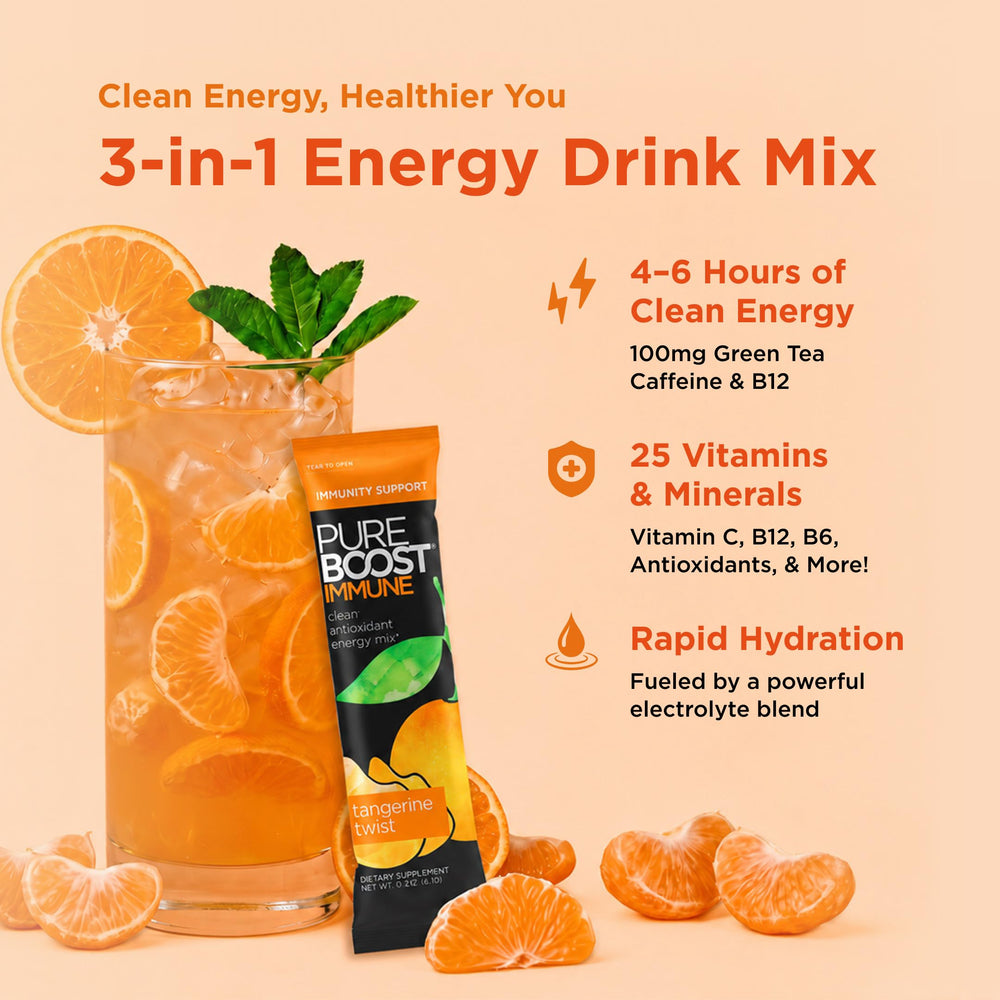 Pureboost mixed drink in glass illustrating hydration and light flavor