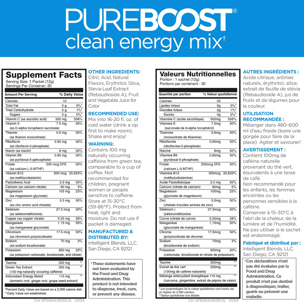 Pureboost single packet close-up highlighting portable convenience
