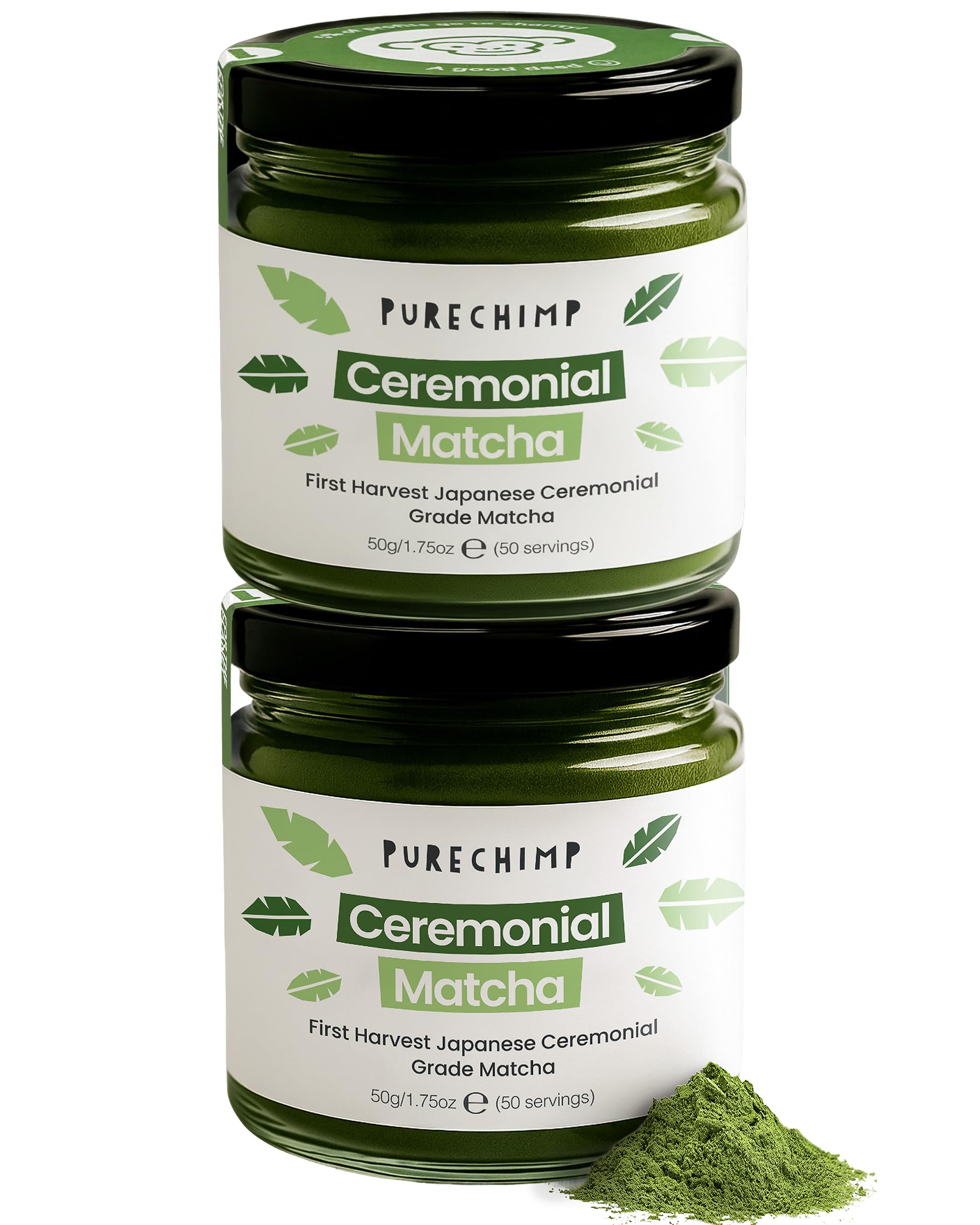 PureChimp front packaging showing dual 50 g jars and clear labeling for freshness