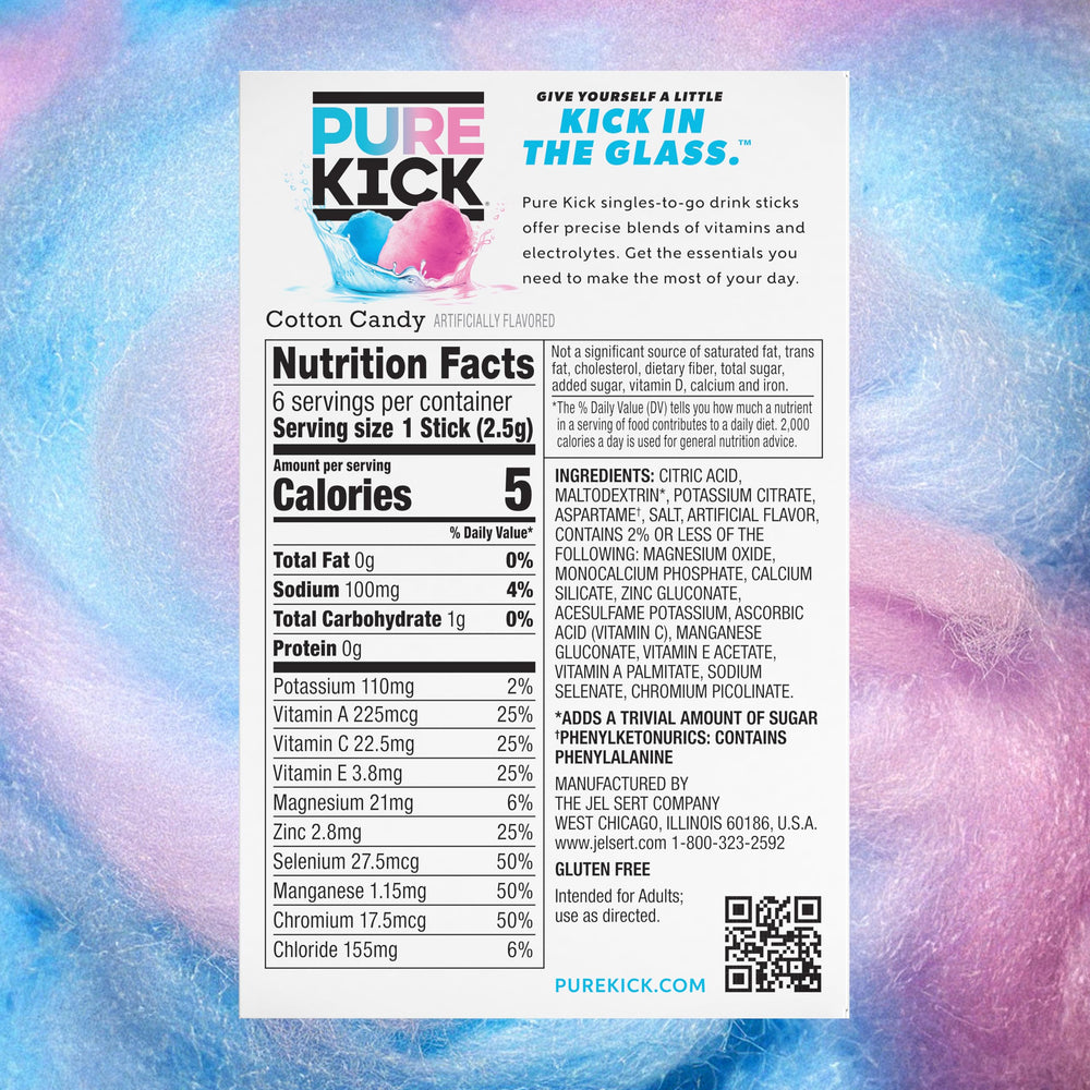 PURE KICK powder texture displayed to show fine mixability and quick dissolving
