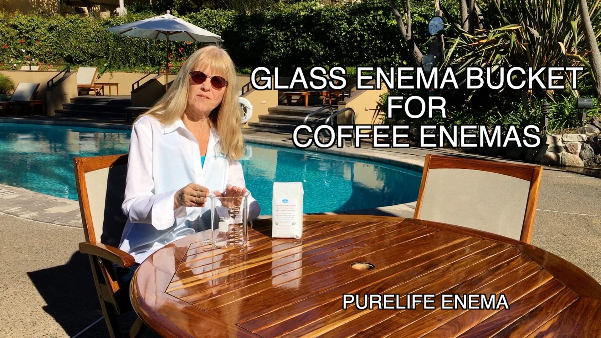 Purelife Enema bag beside ruler to show actual product size