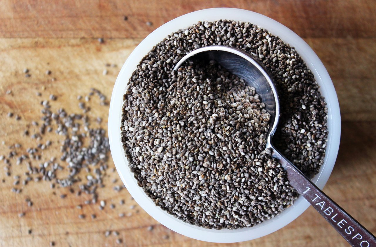 Close-up of Pureliving sprouted chia seeds texture highlighting digestibility