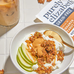 purely elizabeth coconut cashew bag open with visible clusters and nuts