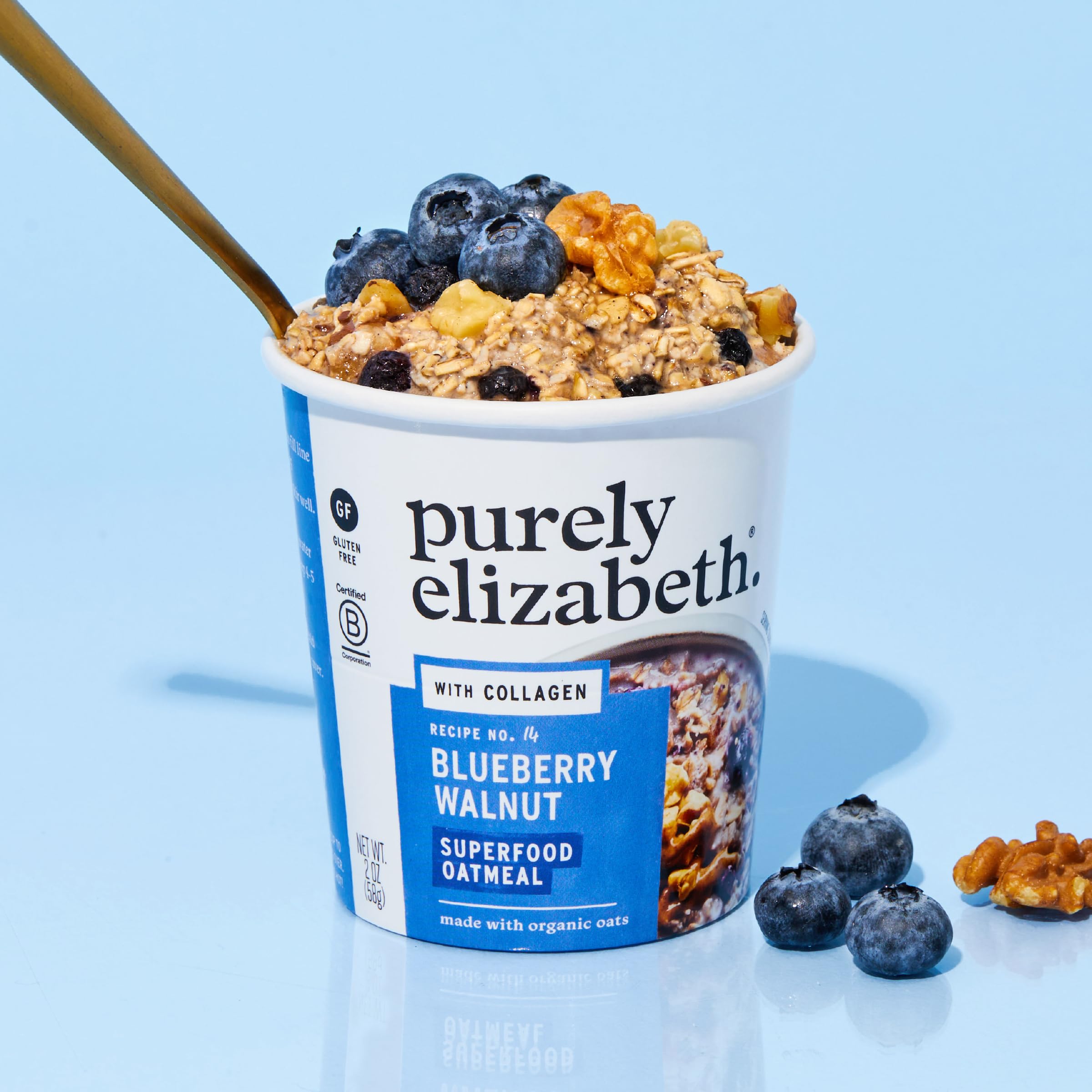 purely elizabeth dark chocolate chunk cup with chocolate pieces for indulgent flavor