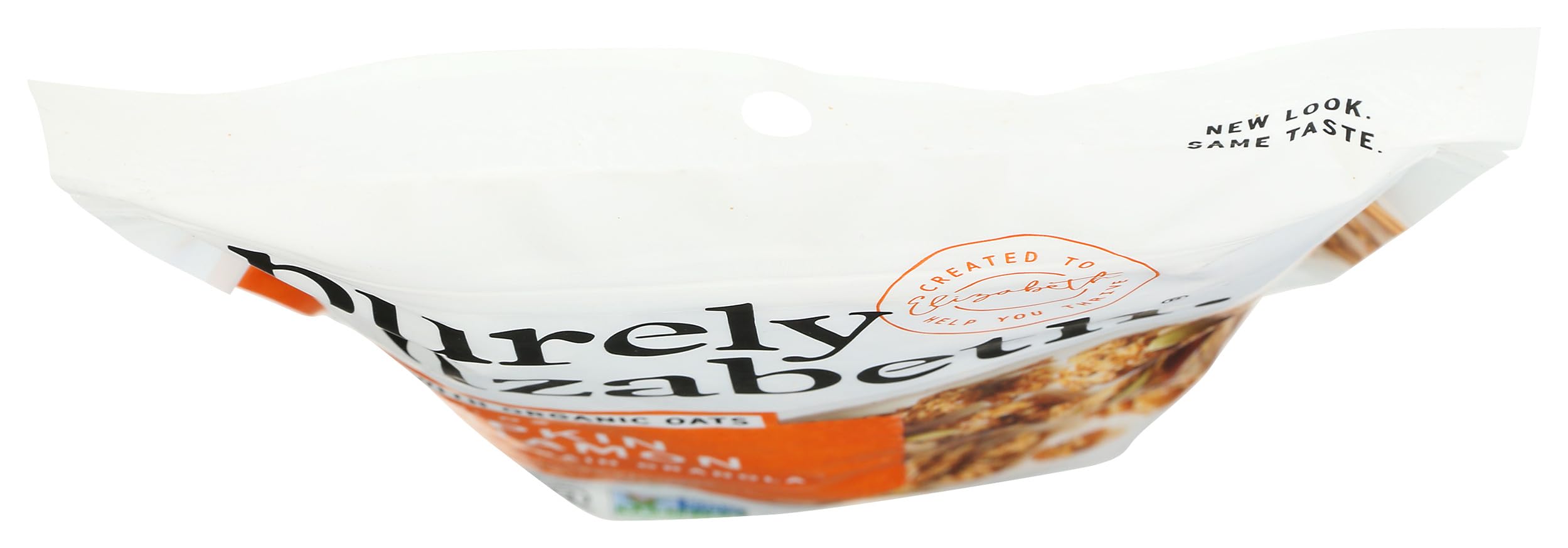 Purely Elizabeth label with organic and gluten-free certifications showing trust factors