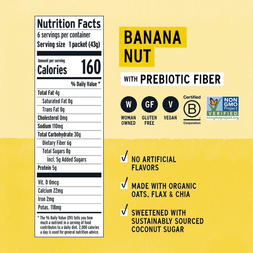 purely elizabeth nutrition label close-up showing gluten-free and non-GMO benefits