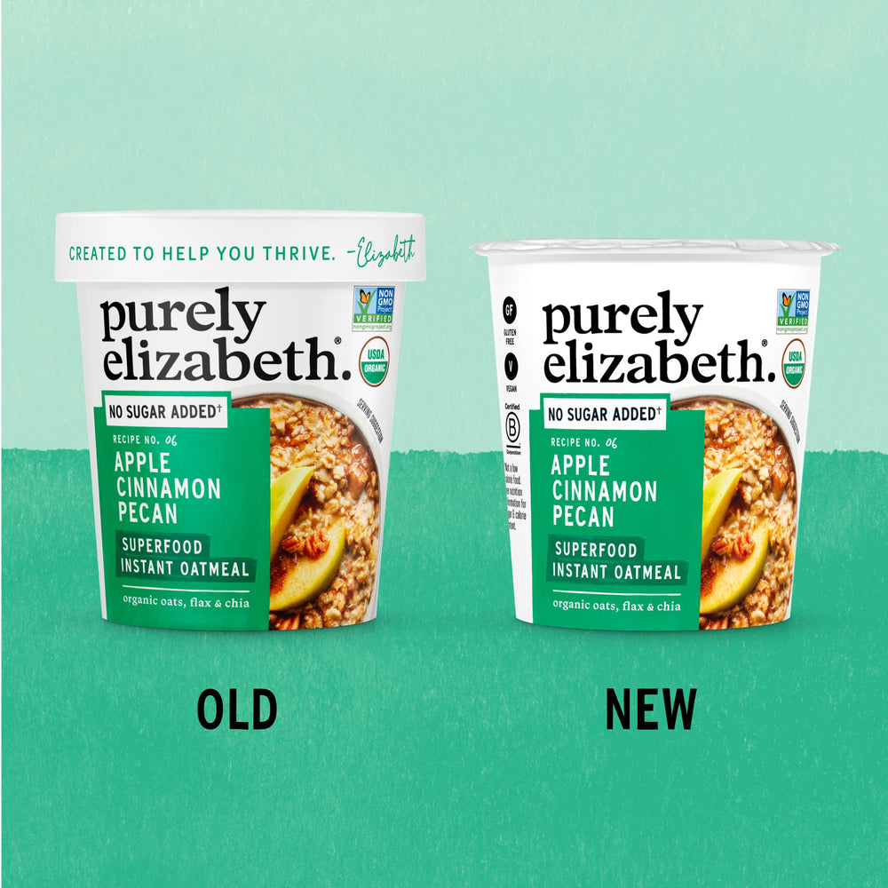 purely elizabeth variety pack in hand to show compact 2-ounce cup portion