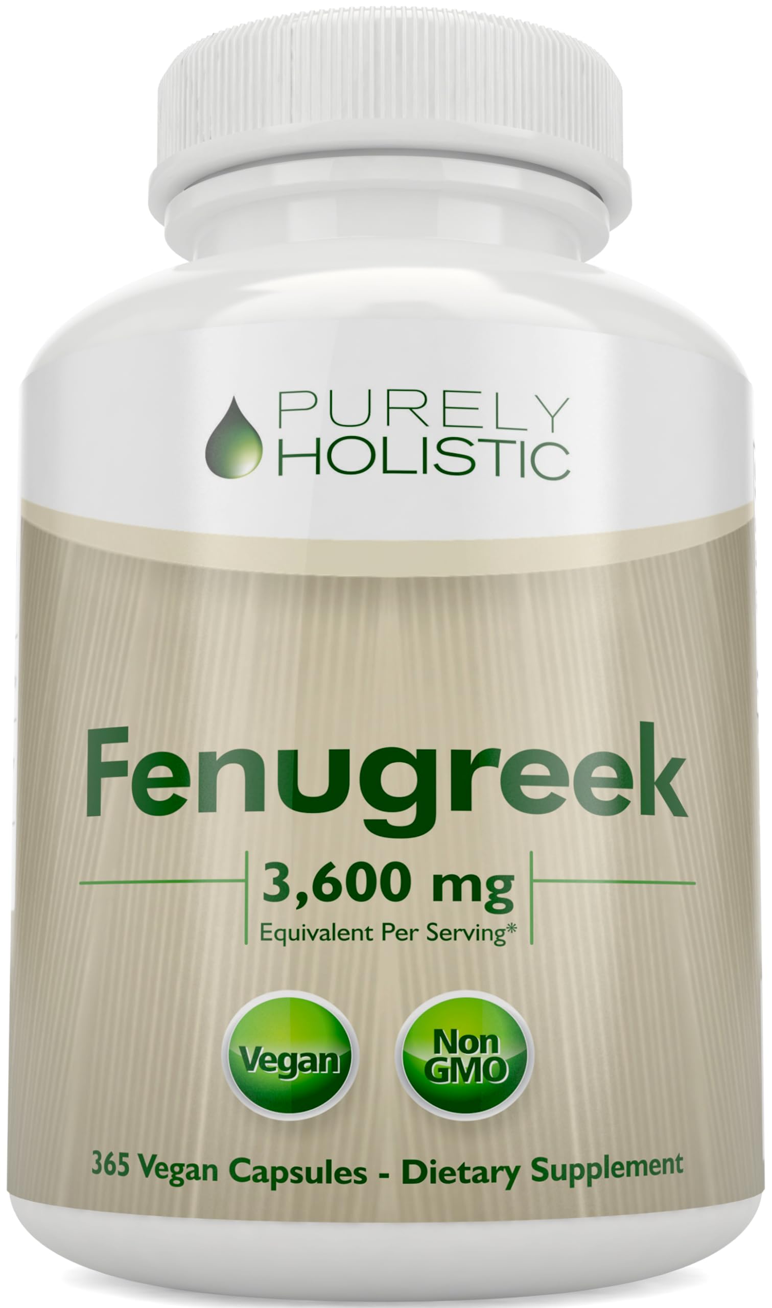 Purely Holistic front bottle image showing label and vegan benefit