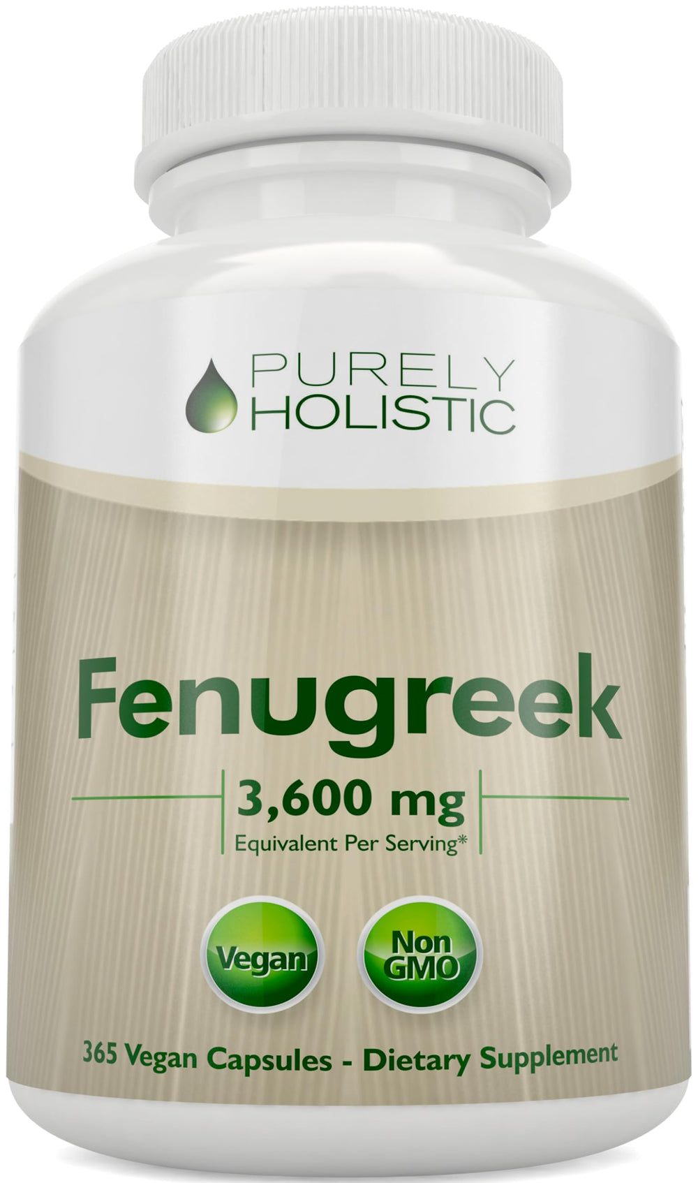 Purely Holistic front bottle image showing label and vegan benefit