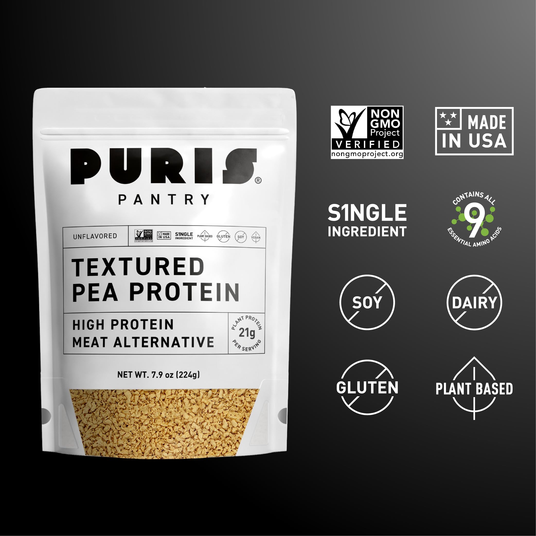 PURIS hydrated crumbles in bowl ready to season with bold flavor
