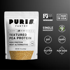 PURIS hydrated crumbles in bowl ready to season with bold flavor