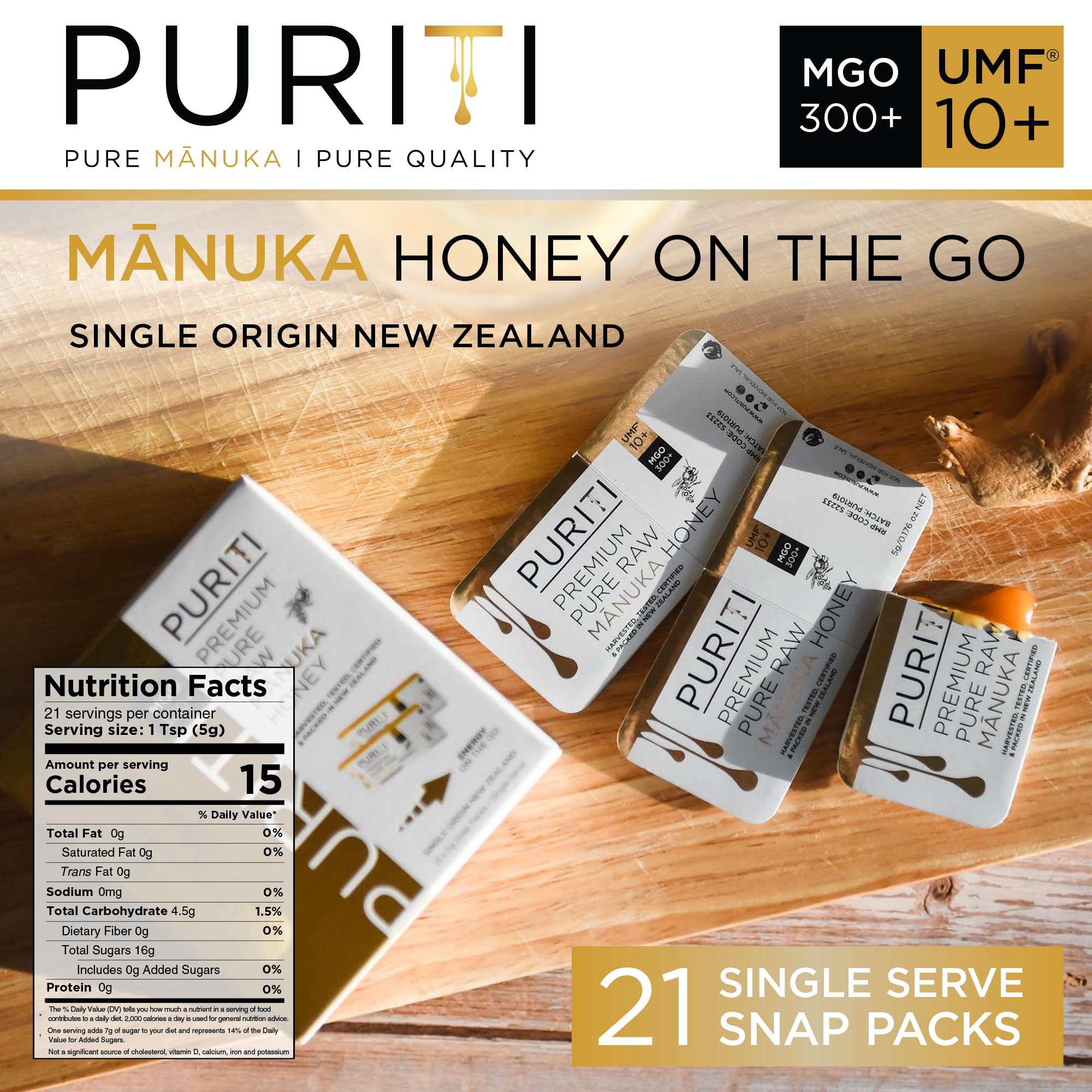 PURITI individual snap packet unopened, easy single-serve portion and no mess