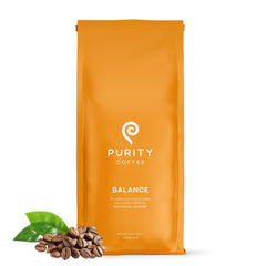 PURITY COFFEE front-packaging of BALANCE 5lb bag showing brand and blend benefits