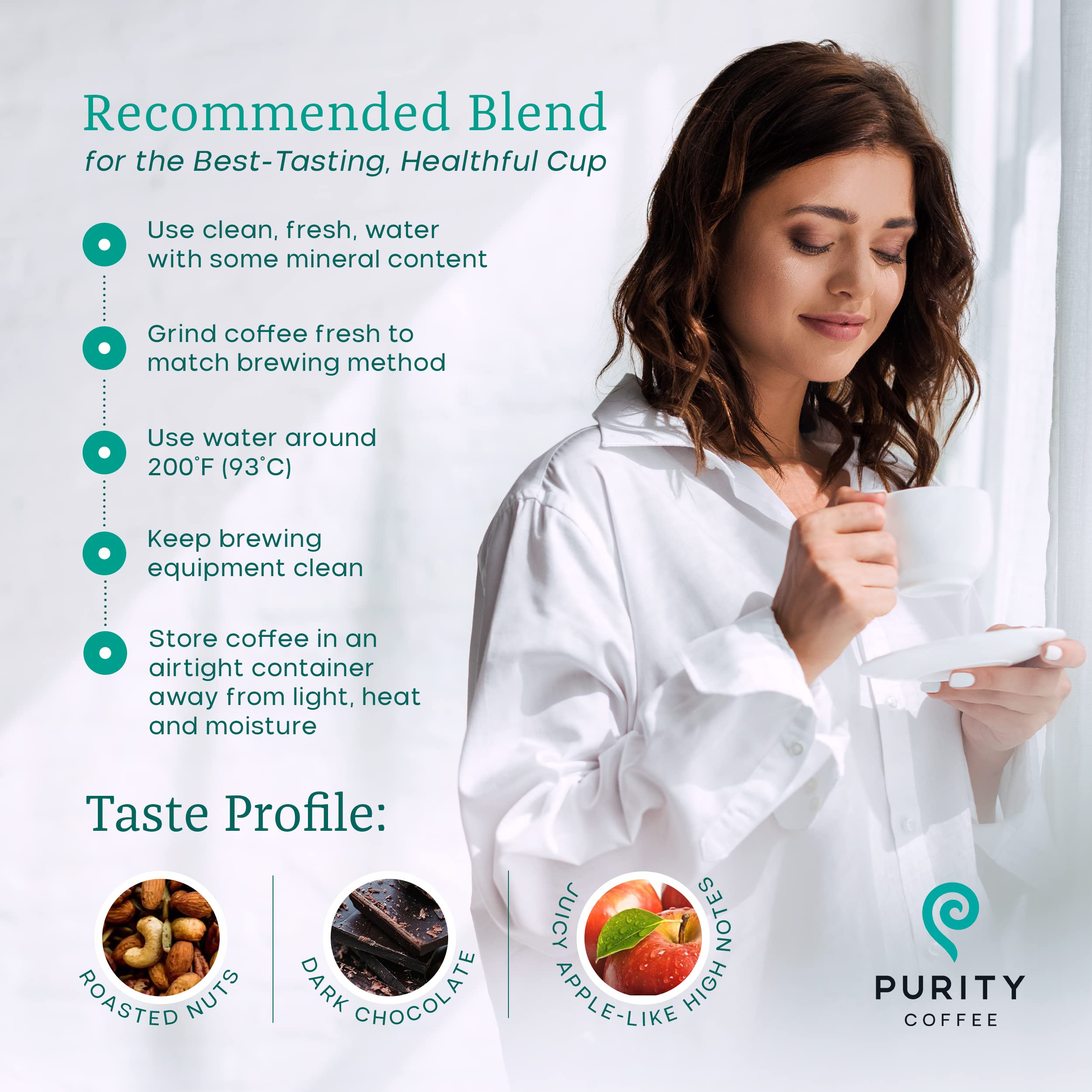 PURITY COFFEE pour‑over brewing FLOW coffee highlighting balanced taste and clarity