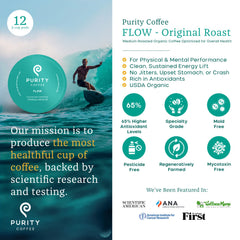 PURITY COFFEE FLOW K Pod close-up highlighting capsule design and easy single-serve brewing