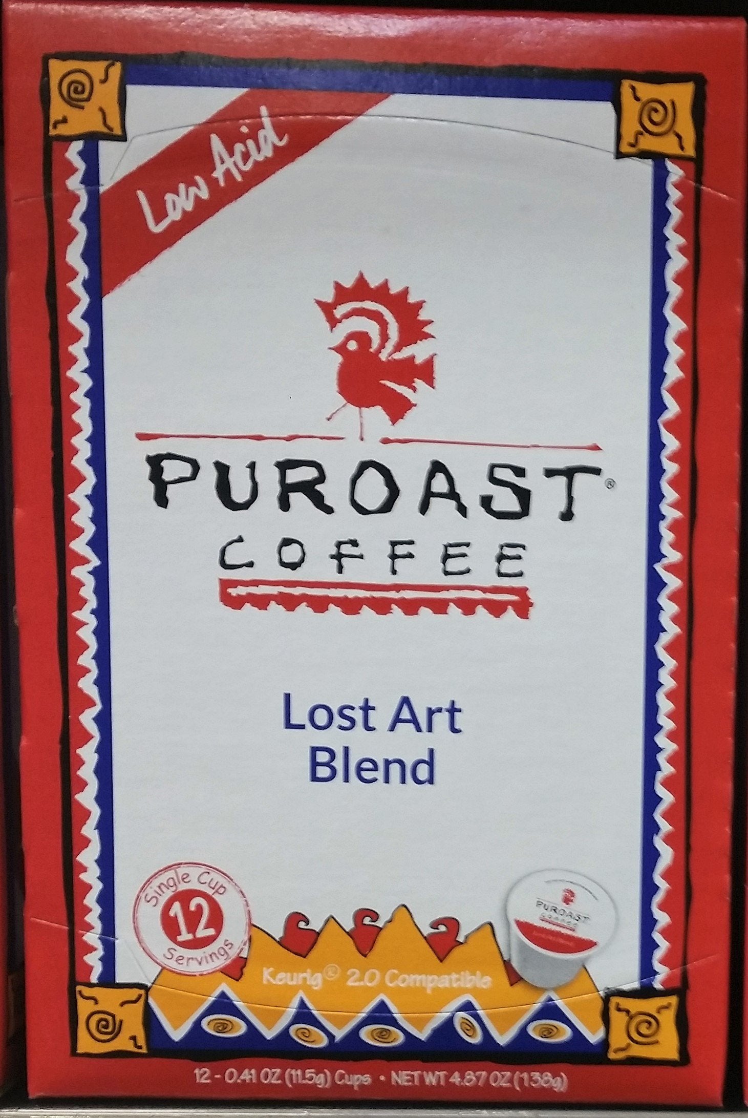 Puroast Lost Art KCup pod brewing into mug, smooth taste with low acidity